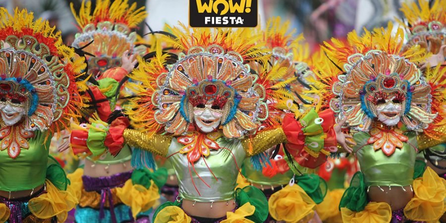 WOW Fiesta Videoke - Masskara Festival - Bacolod - full HD - video background - wireless mic - microphones - singing - MassKara dancers full costume